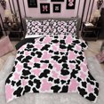 thumbnail image 1 of Manfei Milk Cattle Print Full Size Comforter Sets,Rustic Farm Animal Bedding Comforter Set,Pink White Black Bedding Sets For Teens,Luxury Bedroom Decor Reversible,3-Piece, 1 of 8