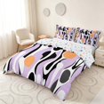thumbnail image 1 of Manfei Minimalism Abstract Duvet Cover Queen, Purple Orange Aesthetic Queen Bedding, Colorful Stars Reversible 3 Pieces, 1 Duvet Cover and 2 Pillowcases, 1 of 6