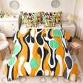 thumbnail image 1 of Manfei Minimalism Abstract King Bedding, Orange Green Aesthetic King Bed in a Bag, Colorful Stars Reversible 7 Pieces, 1 of 6