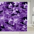 thumbnail image 1 of Manfei Minimalism Camo Shower Curtain 72Wx78L, Countryside Mosaic Shark Bath Curtain, Purple, 1 of 5