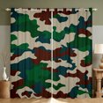 thumbnail image 1 of Manfei Minimalism Camouflage Blackout Curtains, Countryside Camo Window Curtains Pack of 2 (38x45 Each), Green Beige, 1 of 6