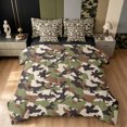 thumbnail image 1 of Manfei Minimalism Camouflage King Bedding, Mid Century Camo King Bed in a Bag, Desert Tan, Black Reversible, 7-Piece, 1 of 6