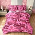thumbnail image 1 of Manfei Minimalism Camouflage Queen Bedding, Countryside Camo Bedding Comforter Set Queen, Hot Pink, Pink Reversible, 7-Piece, 1 of 6