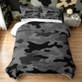 thumbnail image 1 of Manfei Minimalism Camouflage Quilt King, Old Fashion Camo King Coverlet Set, Urban Gray, 3-Piece, 1 Bedspread and 2 Pillowcases, 1 of 7