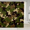 thumbnail image 1 of Manfei Minimalism Camouflage Shower Curtain 72Wx84L, Mid Century Camo Bathroom Shower Curtain, Woodland Green, 1 of 5