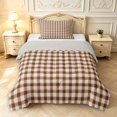 thumbnail image 1 of Manfei Minimalism Checkered Twin Comforter Sets,Geometric Check Bedding Set,Brown White,Light Gray Reversible,2pcs,1 Comforter and 1 Pillowcase,2pcs,1 Comforter and 1 Pillowcase, 1 of 7