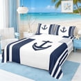 thumbnail image 1 of Manfei Minimalist Anchor Stripe Full Size Sheets for Kids Boys and Girls, Nautical Theme Bed Sheets 4 Pieces, 1 Flat Sheet, 1 Fitted Sheet and 2 Pillowcases, 1 of 6