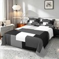 thumbnail image 1 of Manfei Minimalist Geometric Queen Sheets, Abstract Checkered Queen Sheet Sets, Black White Gray, Gray Reversible 4 Pieces1 Flat Sheet + 1 Fitted Sheet + 2 Pillowcases, 1 of 6
