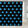 thumbnail image 1 of Manfei Minimalist Stars Shower Curtain 72Wx72L,Cute Polka Dot Bathroom Curtain,Black Blue, 1 of 5