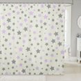 thumbnail image 1 of Manfei Minimalist Stars Shower Curtain 72Wx72L,Sprinkle Print Bathroom Curtain,Gray Purple, 1 of 5