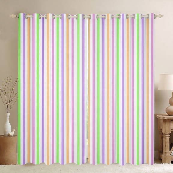 Manfei Minimalist Stripes Lines Curtains Pack of 2 (42x84 Each),Modern Geometric Geometric Curtains Blackout,Pink Purple Green Bedroom Curtains For Teens,Luxury Bedroom Decor