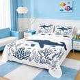 thumbnail image 1 of Manfei Minimalist Whale Full Size Sheets for Kids Boys and Girls, Ocean Animal Bed Sheets 4-Piece, 1 Flat Sheet, 1 Fitted Sheet and 2 Pillowcases, 1 of 6
