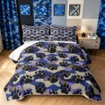 thumbnail image 1 of Manfei Minimalst Camouflage Bed Spread Queen, Rustic Bear Paw Queen Coverlet Set, Navy Blue, 3pcs, 1 Quilt and 2 Pillowcases, 1 of 7