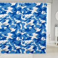 thumbnail image 1 of Manfei Minimalst Camouflage Shower Curtain 72Wx72L, Contemporary Art Camo Shower Curtain 72Wx72L, Sky Blue, 1 of 5