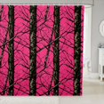 thumbnail image 1 of Manfei Minimalst Camouflage Shower Curtain 72Wx78L, Contemporary Art Camo Bath Curtain, Pink, 1 of 5