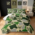thumbnail image 1 of Manfei Minimalst Camouflage Twin Quilt Set, Old Fashion Camo Dino Twin Coverlet Set, Forest Green, 2pcs, 1 Bedspread and 1 Pillowcase, 1 of 7