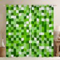thumbnail image 1 of Manfei Modern Abstract Geometric Curtains Pack of 2 (42x84 Each),Minimalism Buffalo Checkered Curtains Blackout,Green White Pixel Bedroom Curtains For Teens,Luxury Bedroom Decor, 1 of 6