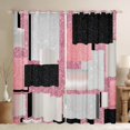 thumbnail image 1 of Manfei Modern Abstract Geometric Black Out Curtains, Pink Sequin Print Curtains Pack of 2 (42x63 Each), Teen Kid Adult Bedroom Curtains, Curtains and Drapes Bedroom Decor, 1 of 6
