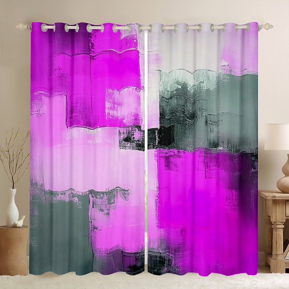 Manfei Modern Abstract Ombre Blackout Curtains Set of 2 (52x84 Each), Purple Rectangle Square Window Curtains, Teens Kids Adult Curtains and Drapes, Curtains and Drapes Home Decor