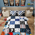 thumbnail image 1 of Manfei Modern Baseball Teens Twin Bedding Sets 7-Piece, Ball Sports Lover Bedding Comforter Set, Cartoon Patchwork Reversible Sheet Sets, Ultra Soft Home Decor, 1 of 7
