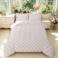thumbnail image 1 of Manfei Modern Checkered Full Size Comforter Sets,Geometric Plaid Bedding Comforter Set,Pink,Reversible,3-Piece,1 Comforter and 2 Pillowcases,3-Piece,1 Comforter and 2 Pillowcases, 1 of 7