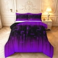 thumbnail image 1 of Manfei Modern Checkered King Size Comforter Sets,Art Grid Comforters King Size,Black Purple,Black Reversible,3 Pieces,1 Comforter and 2 Pillowcases,3 Pieces,1 Comforter and 2 Pillowcases, 1 of 7