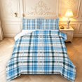 thumbnail image 1 of Manfei Modern Checkered King Size Comforter Sets,Geometric Check Comforters King Size,Blue White,Reversible,3pcs,1 Comforter and 2 Pillowcases,3pcs,1 Comforter and 2 Pillowcases, 1 of 7