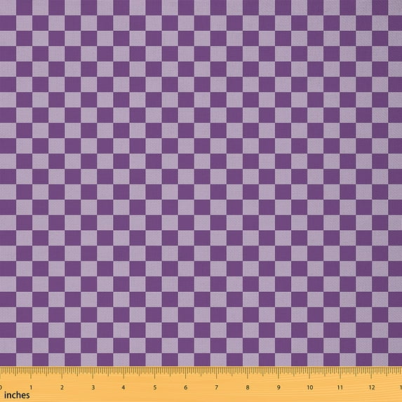 Manfei Modern Checkered Sewing & Crafting Fabric (3 Yards) for Boys, Purple Plaid Home Decor Fabric by the Yard, Minimalism Buffalo Plaid DIY Fabric