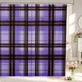 thumbnail image 1 of Manfei Modern Checkered Shower Curtain 72Wx78L,Geometric Check Bath Curtain,Purple Brown, 1 of 5