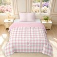 thumbnail image 1 of Manfei Modern Checkered Twin Comforter Sets,Geometric Check Bedding Set,Pink Red,Pink Reversible,2 Pieces,1 Comforter and 1 Pillowcase,2 Pieces,1 Comforter and 1 Pillowcase, 1 of 7