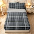 thumbnail image 1 of Manfei Modern Checkered Zipper Queen Comforter Set with Fitted Sheet and 2 Pillowcases,Geometric Check Art Zipper Bedding Set,Gray,Light Gray Reversible,4pcs, 1 of 8
