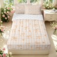 thumbnail image 1 of Manfei Modern Checkered Zipper Queen Comforter Set with Fitted Sheet and 2 Pillowcases,Cute Bow Zipper Bedding Set,Orange Beige,Reversible,4pcs, 1 of 8
