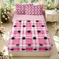 thumbnail image 1 of Manfei Modern Checkered Zipper Twin Comforter Sets with Fitted Sheet and 2 Pillowcases,Minimalist Polka Dot Zipper Bedding Set,Pink White,Pink Reversible,4pcs, 1 of 8