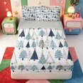 thumbnail image 1 of Manfei Modern Christmas Tree Zipper Twin Comforter Sets with Fitted Sheet and 2 Pillowcases,Xmas Holiday Season Zipper Bedding Set,Light Gray Reversible,4 Pieces, 1 of 7
