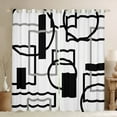 thumbnail image 1 of Manfei Modern Circle Abstract Black Out Curtains, Geometric Stripe Curtains Pack of 2 (42x63 Each), Chic Minimalst Bedroom Curtains, Window Curtains Home Decor, 1 of 6