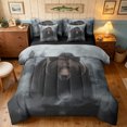thumbnail image 1 of Manfei Modern Farmhouse Bear Twin Bedding, Jungle Mountain Landscape Bedding Comforter Set, Black Gray, Black Reversible, 7-Piece, 1 of 5