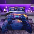 thumbnail image 1 of Manfei Modern Gamepad Bedding Comforter Set,Hawaii Sea Beach Pattern Twin Comforter Sets,Blue Purple Bedding Set For Boys Kids,Ultra Soft Home Decor Reversible,2 Pieces, 1 of 8