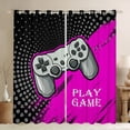 thumbnail image 1 of Manfei Modern Gamepad Gamer Curtains Pack of 2 (42x84 Each),Circle Dots Curtains Blackout,Gray Pink Black Bedroom Curtains For Boys Kids,Ultra Soft Home Decor, 1 of 6
