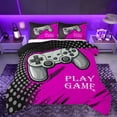 thumbnail image 1 of Manfei Modern Gamepad Gamer Queen Comforter Set,Circle Dots Bedding Sets,Gray Pink Black Bedding Comforter Set For Boys Kids,Ultra Soft Home Decor Reversible,3-Piece, 1 of 8