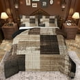 thumbnail image 1 of Manfei Modern Geometeic Square Bedding Comforter Set,Abstract Plaid Twin Comforter Sets,Brown Beige Bedding Set For Teens,Breathable Home Decor Reversible,2-Piece, 1 of 8