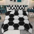 thumbnail image 1 of Manfei Modern Geometric Abstract Bedding Comforter Set,Retro Geometric Honeycomb Twin Comforter Sets,Gray Black Bedding Set For Boys Kids,Ultra Soft Home Decor Reversible,2-Piece, 1 of 8