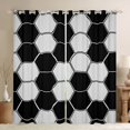 thumbnail image 1 of Manfei Modern Geometric Abstract Blackout Curtains Set of 2 (52x84 Each),Retro Geometric Honeycomb Window Curtains,Gray Black Curtains and Drapes For Boys Kids,Ultra Soft Home Decor, 1 of 6