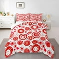 thumbnail image 1 of Manfei Modern Geometric Aesthetic Queen Comforter Set,Graffiti Spiral Circle Bedding Sets,Red White Bedding Comforter Set For Children,Microfiber Bedroom Decor Reversible,3-Piece, 1 of 8