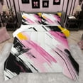 thumbnail image 1 of Manfei Modern Geometric Bedding Comforter Set,Abstract Graffiti Striped Twin Comforter Sets,Pink Black White Bedding Set For Girl Kids,Breathable Home Decor Reversible,2pcs, 1 of 8