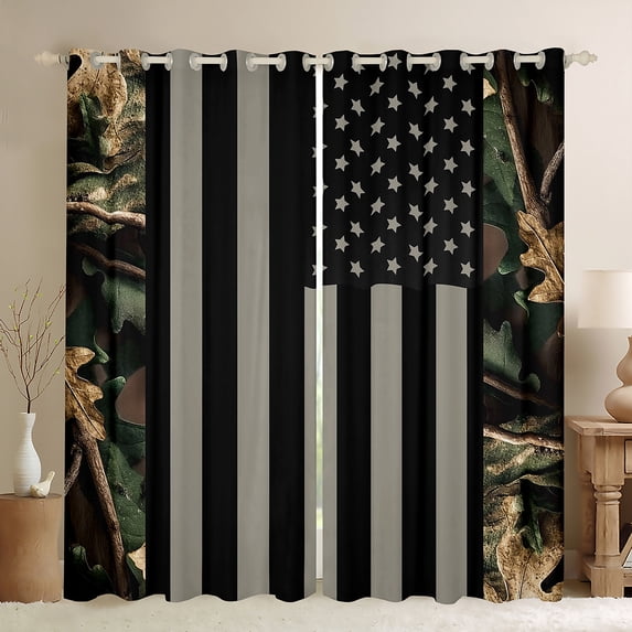 Manfei Modern Geometric Geometric Curtains Pack of 2 (42x84 Each),American Flags Curtains Blackout,Green Camouflage Bedroom Curtains For Teens,Luxury Bedroom Decor