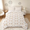 thumbnail image 1 of Manfei Modern Geometric Line Full Size Comforter Sets, Triangle Bedding Comforter Set, Beige White, Reversible 3pcs, 1 Comforter and 2 Pillowcases, 1 of 6