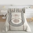 thumbnail image 1 of Manfei Modern Geometric Stripes Queen Comforter Set,Geometric Lines Bedding Sets,Beige Brown Black Bedding Comforter Set For Child,Luxury Bedroom Decor Reversible,3 Pieces, 1 of 8