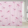 thumbnail image 1 of Manfei Modern Geometric Stripes Shower Curtain 72Wx84L,Pink Princess Bow Bathroom Shower Curtain, 1 of 5