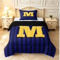 thumbnail image 1 of Manfei Modern Letter M Twin Comforter Sets,Abstract Stripes Bedding Set,Navy,Black Reversible,2pcs,1 Comforter and 1 Pillowcase, 1 of 7