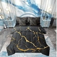 thumbnail image 1 of Manfei Modern Marble Stone Bedding Comforter Set 7-Piece for Adult, Abstract Artwork King Bedding Sets, Black Gold Marbling Reversible Bed Sheets, Ultra Soft Home Decor, 1 of 7